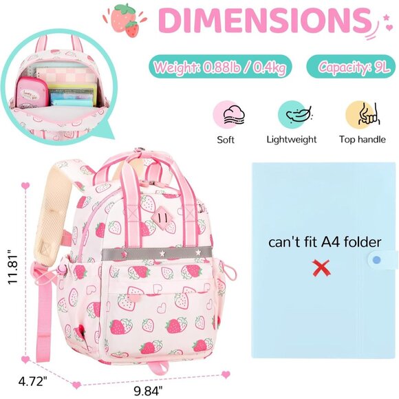 QIXIHU Toddler Backpack for Girls Boys 2-4 Mini Diaper Bag for Preschool Travel - Picture 3 of 8